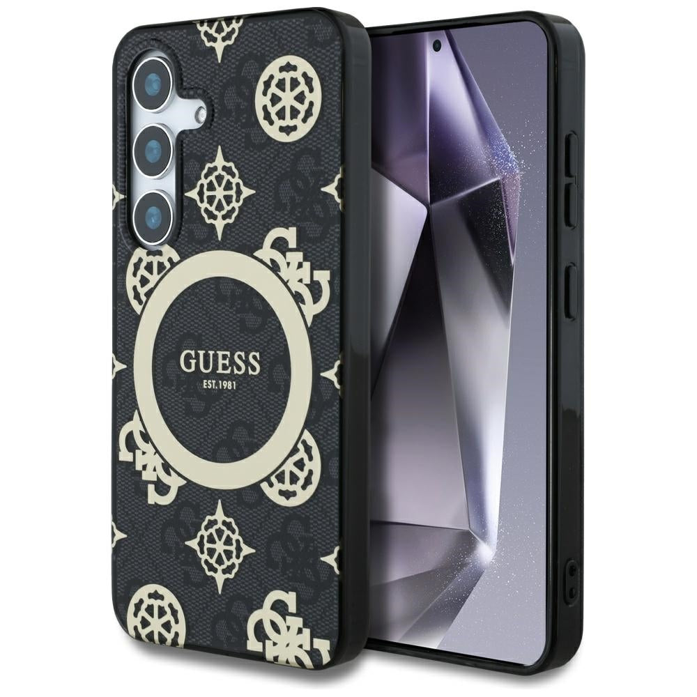 MagSafe-deksel for Samsung Galaxy S25 S931, Guess, IML Peony On 4G Background, Svart