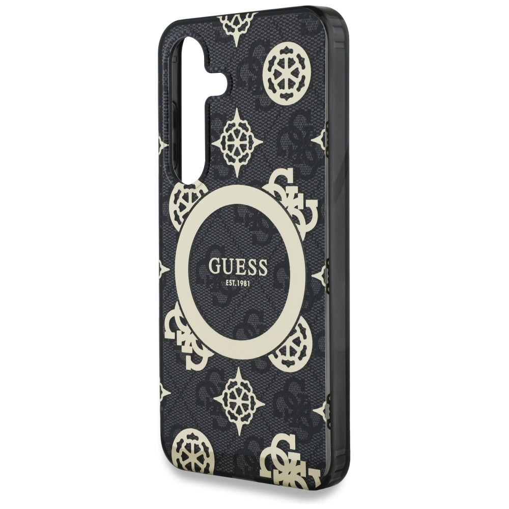 MagSafe-deksel for Samsung Galaxy S25 S931, Guess, IML Peony On 4G Background, Svart