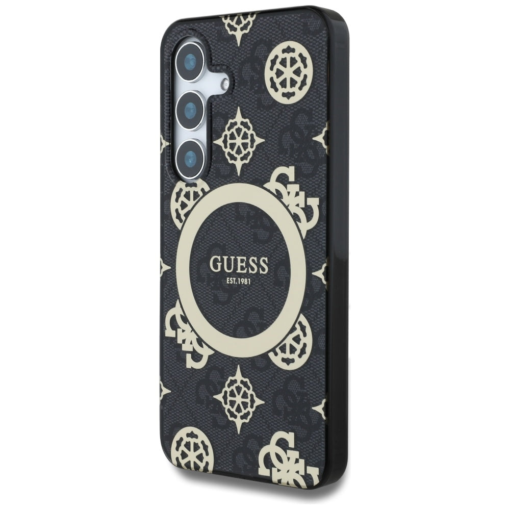 MagSafe-deksel for Samsung Galaxy S25 S931, Guess, IML Peony On 4G Background, Svart