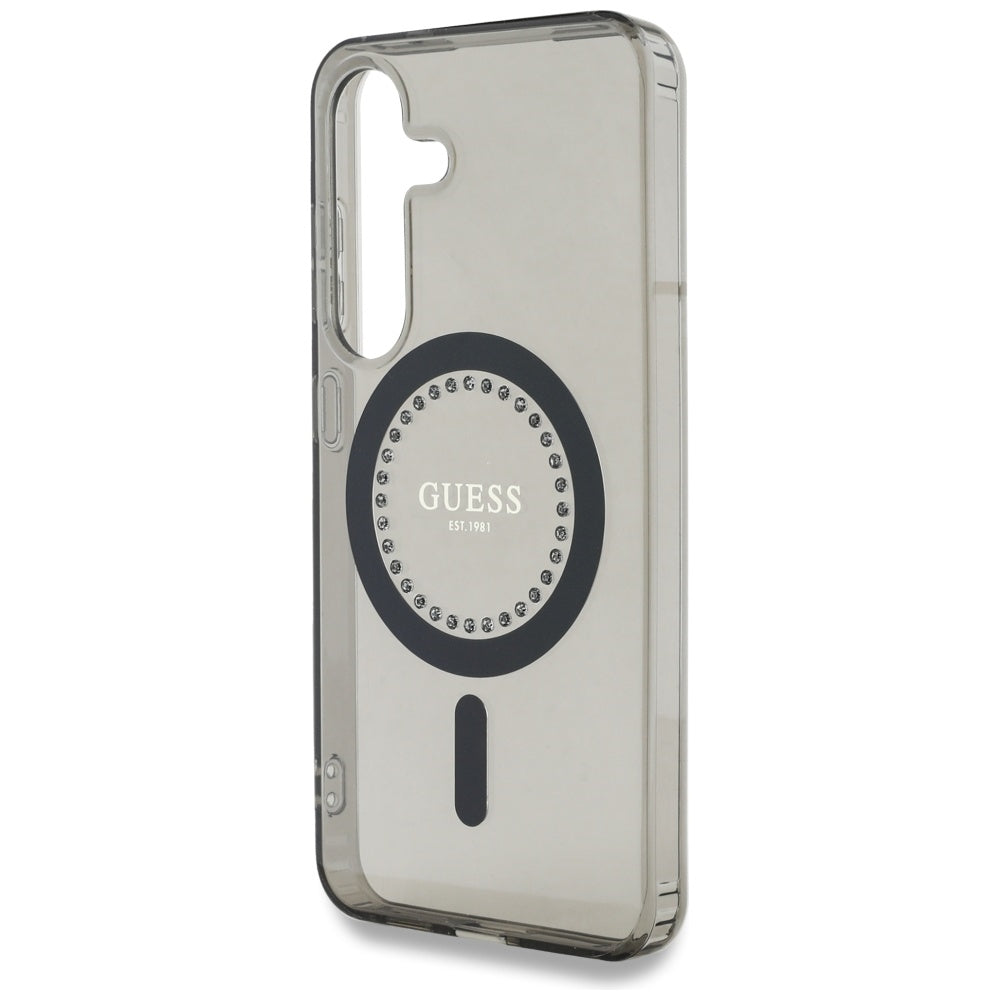 MagSafe-deksel for Samsung Galaxy S25 S931, Guess, IML Rhinestone, Svart