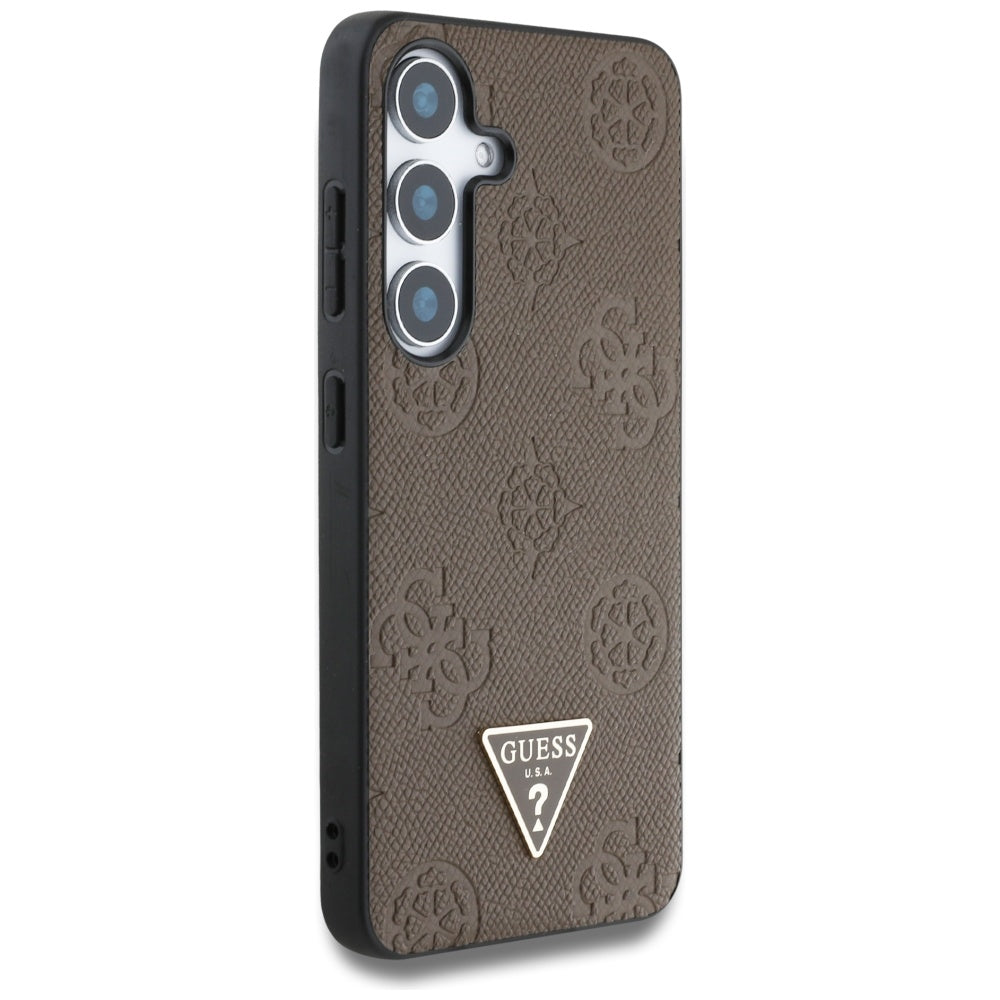 MagSafe-deksel for Samsung Galaxy S25 S931, Guess, Peony Grained Hot Stamp Triangle, Brun