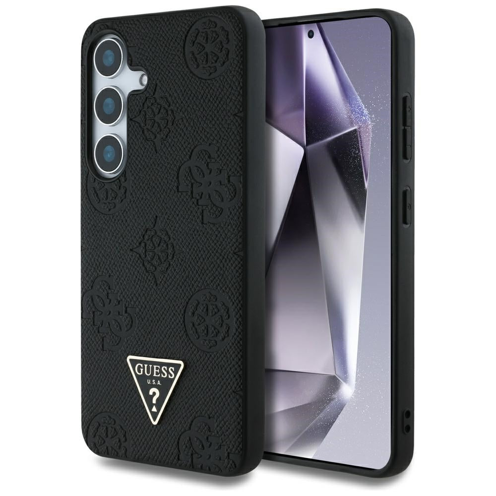 MagSafe-deksel for Samsung Galaxy S25 S931, Guess, Peony Grained Hot Stamp Triangle, Svart