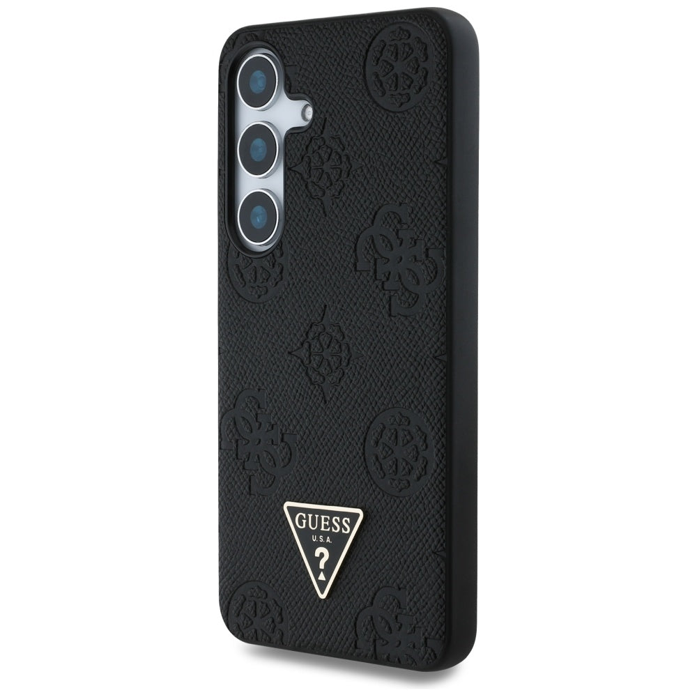MagSafe-deksel for Samsung Galaxy S25 S931, Guess, Peony Grained Hot Stamp Triangle, Svart