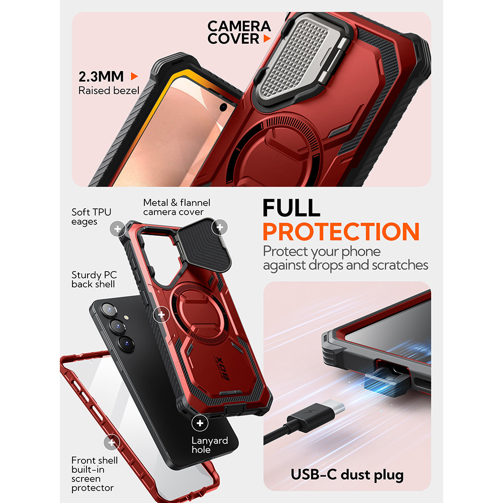 MagSafe-deksel for Samsung Galaxy S25 S931, i-Blason, ArmorBox, Rød