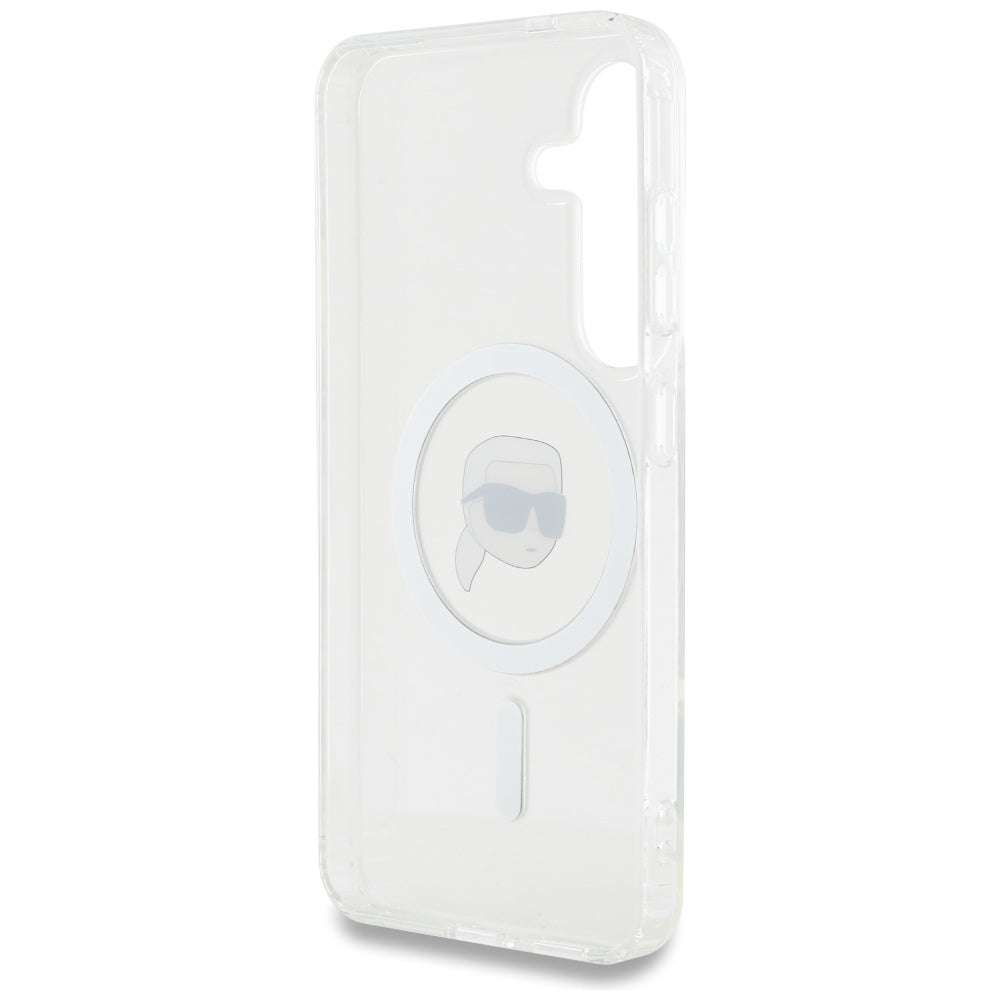 MagSafe-deksel for Samsung Galaxy S25 S931, Karl Lagerfeld, IML Karl's Head, Hvit