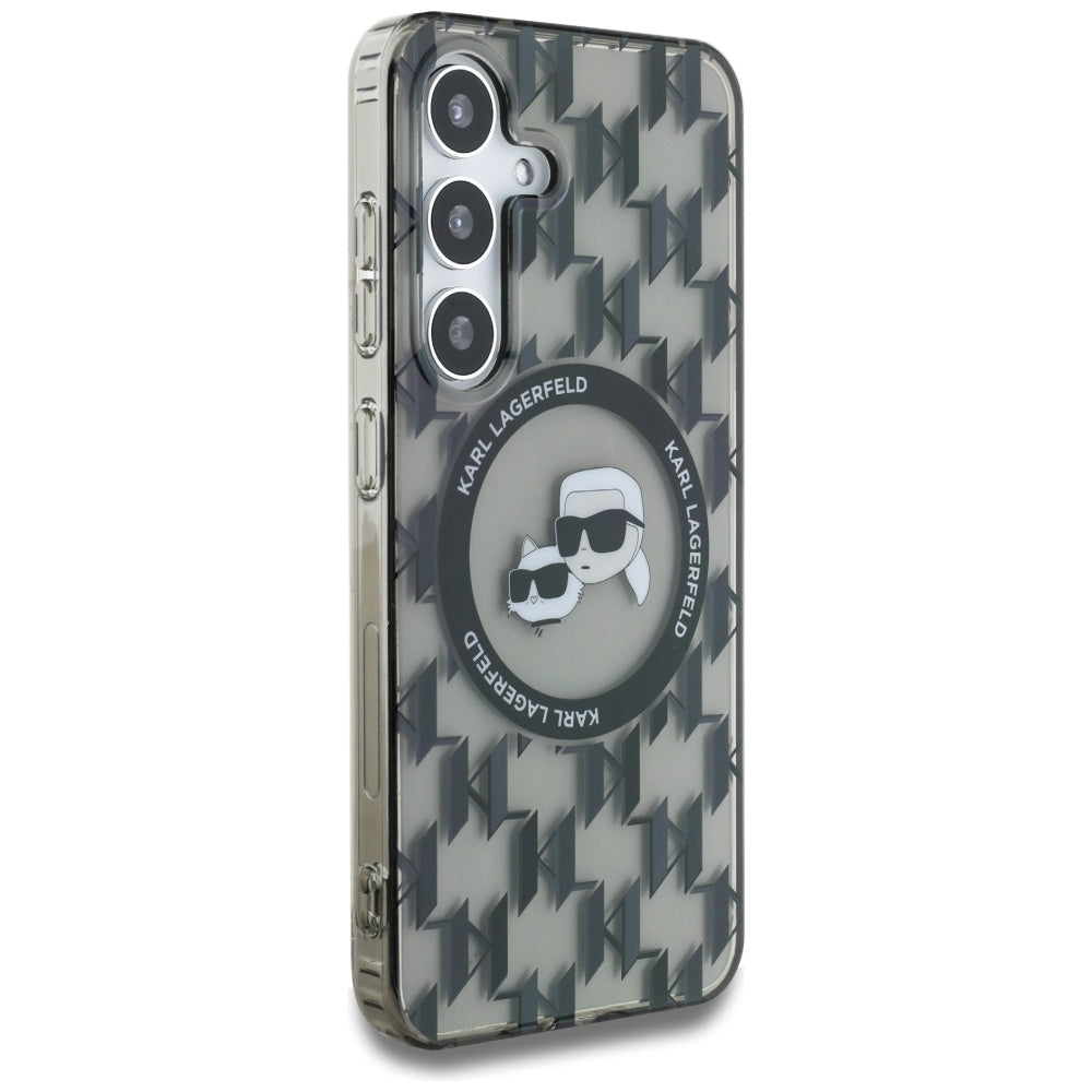 MagSafe-deksel for Samsung Galaxy S25 S931, Karl Lagerfeld, IML Monogram Karl & Choupette's Heads, Svart