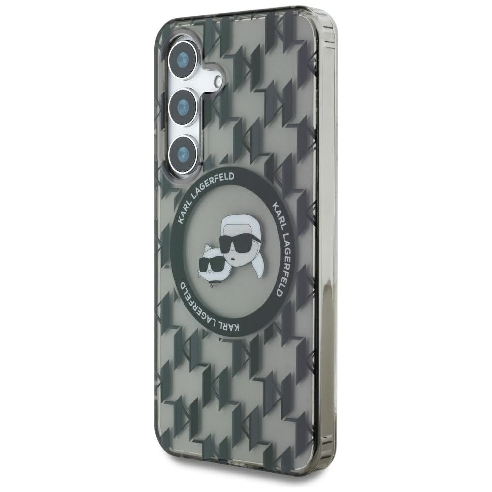 MagSafe-deksel for Samsung Galaxy S25 S931, Karl Lagerfeld, IML Monogram Karl & Choupette's Heads, Svart