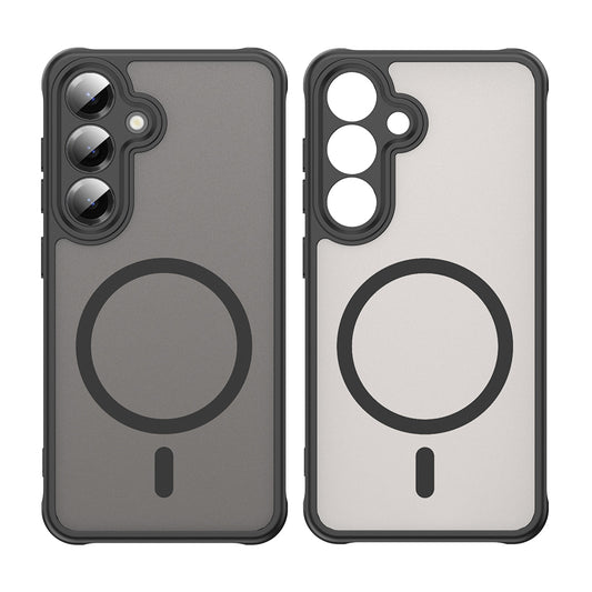 MagSafe-deksel for Samsung Galaxy S25 S931 / S24 S921, Techsuit, HaloFrost II (Big Lens Hole), Svart