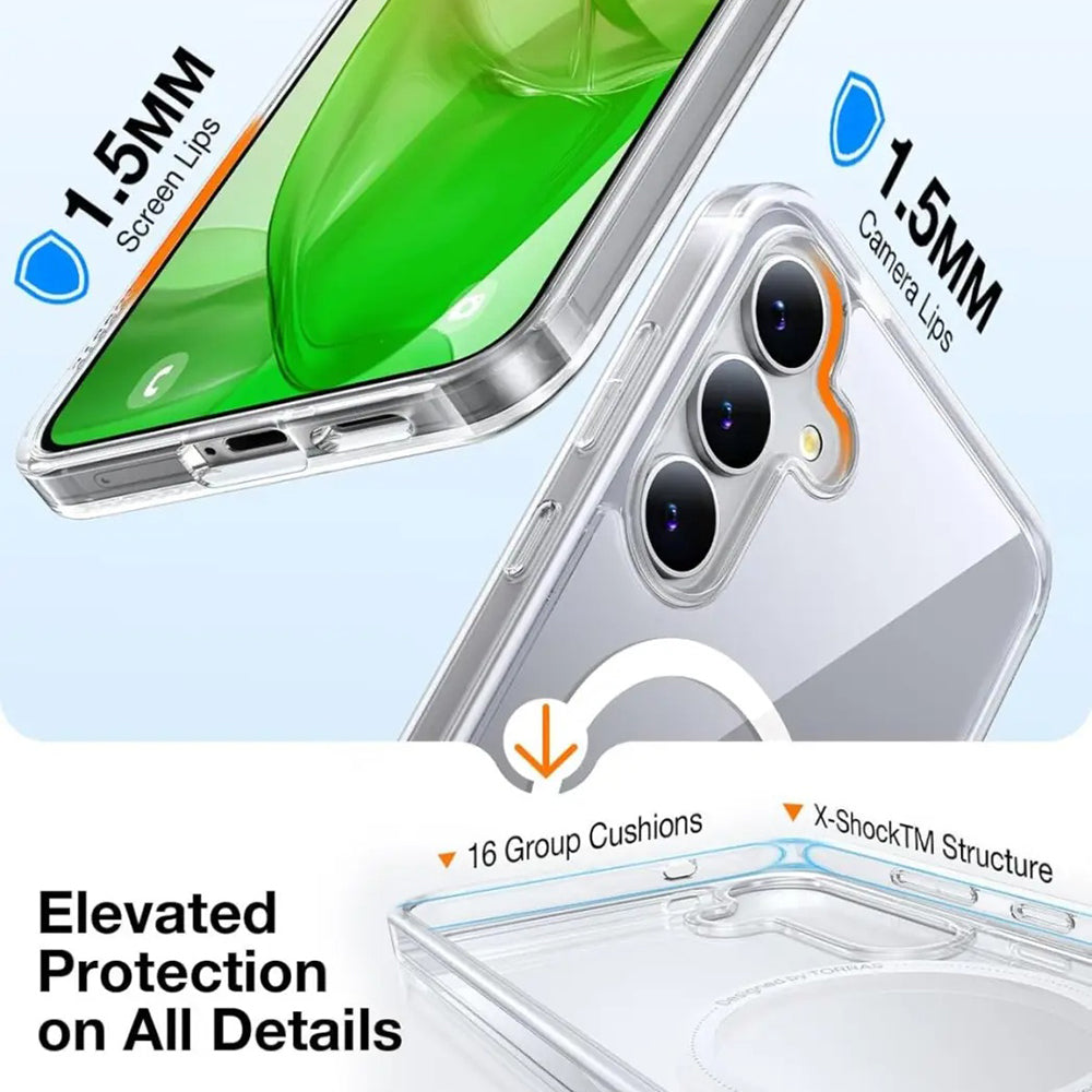MagSafe-deksel for Samsung Galaxy S25 S931, Torras, Guardian, Gjennomsiktig