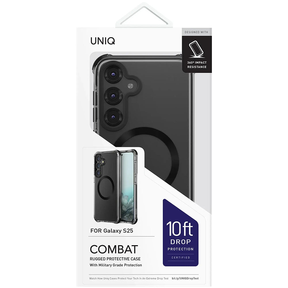 MagSafe-deksel for Samsung Galaxy S25 S931, UNIQ, Combat MagClick, Svart