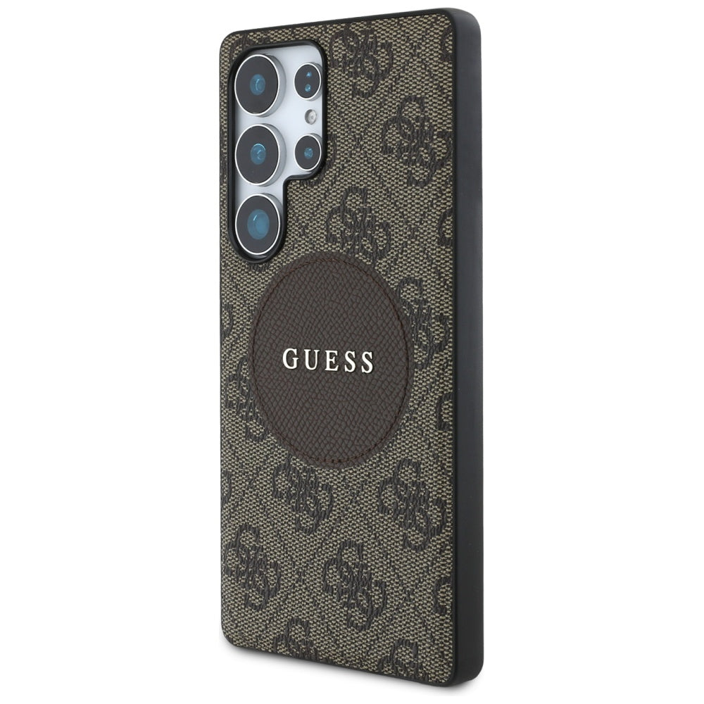 MagSafe-deksel for Samsung Galaxy S25 Ultra S938, Guess, 4G Circle Classic Logo, Brun