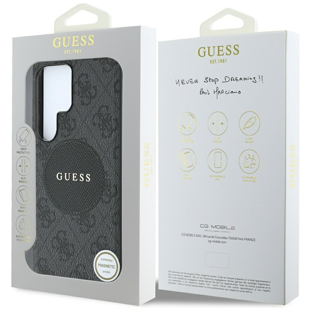 MagSafe-deksel for Samsung Galaxy S25 Ultra S938, Guess, 4G Circle Classic Logo, Svart