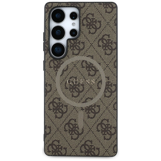 MagSafe-deksel for Samsung Galaxy S25 Ultra S938, Guess, 4G Ring Classic Logo, Brun