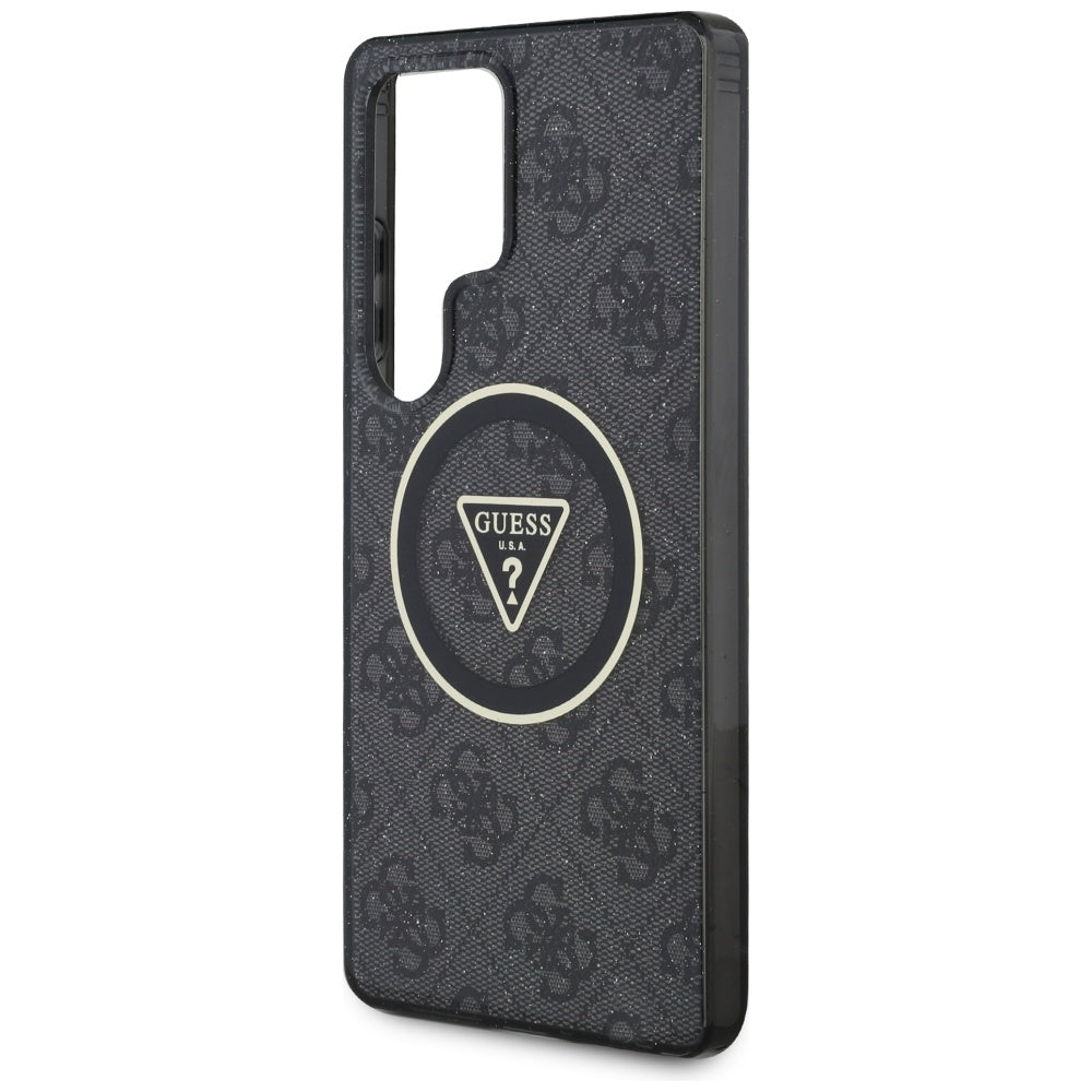 MagSafe-deksel for Samsung Galaxy S25 Ultra S938, Guess, IML Glitter 4G Circle Triangle, Svart