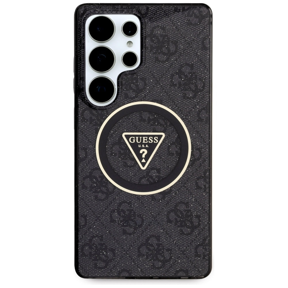 MagSafe-deksel for Samsung Galaxy S25 Ultra S938, Guess, IML Glitter 4G Circle Triangle, Svart