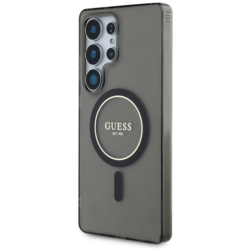 MagSafe-deksel for Samsung Galaxy S25 Ultra S938, Guess, IML Glitter Circle, Svart