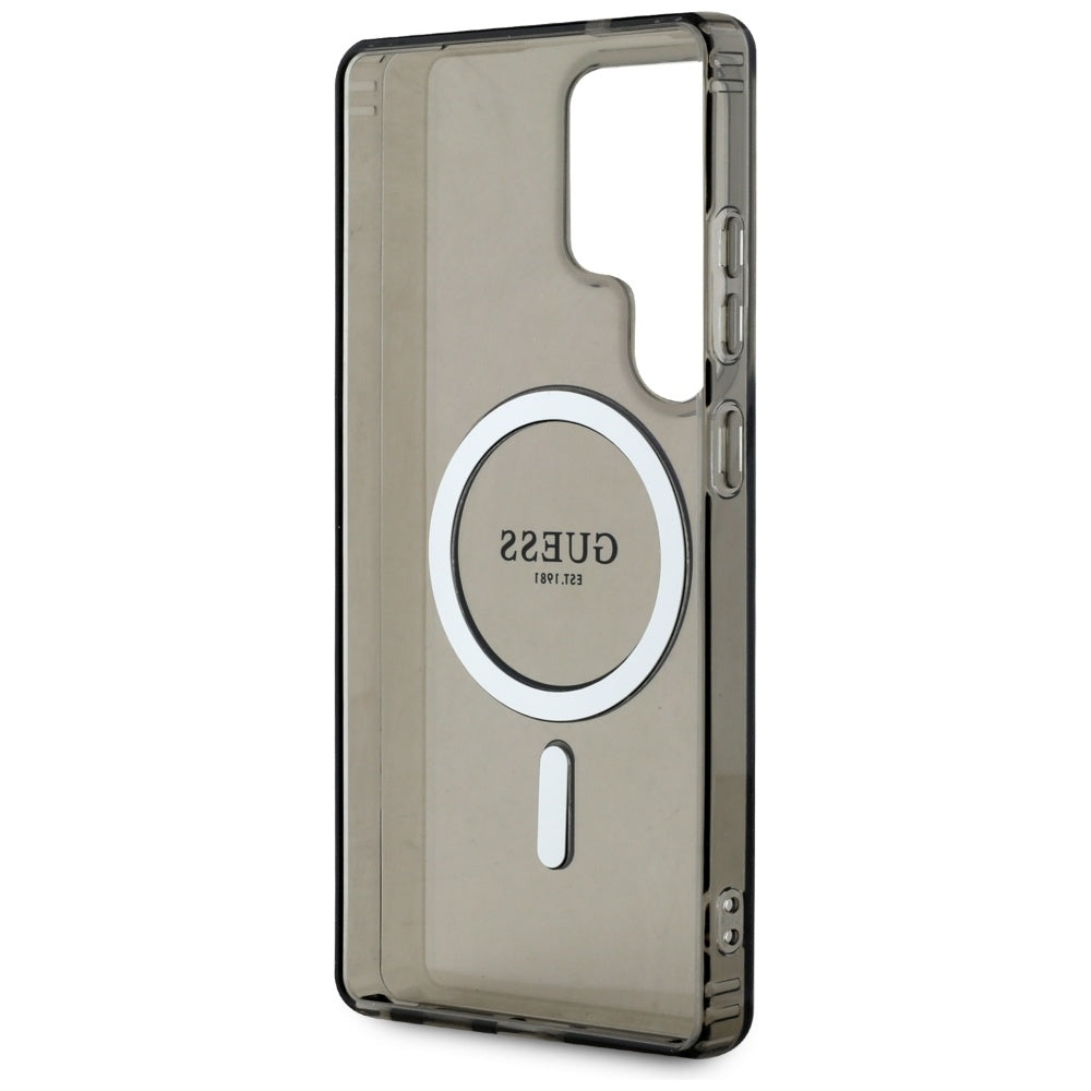 MagSafe-deksel for Samsung Galaxy S25 Ultra S938, Guess, IML Glitter Circle, Svart