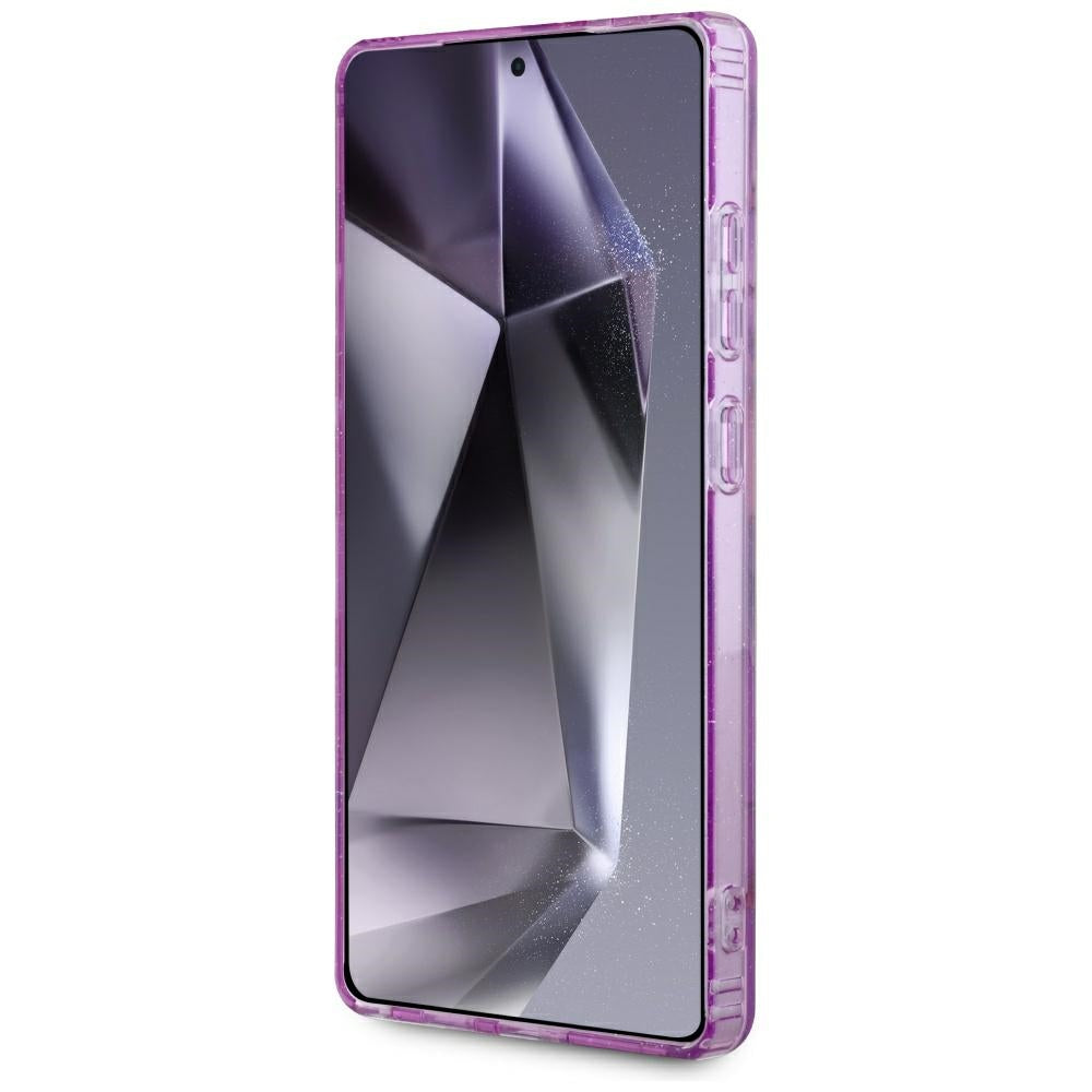 MagSafe-deksel for Samsung Galaxy S25 Ultra S938, Guess, IML Metal Glitter Flowers Triangle, Lilla