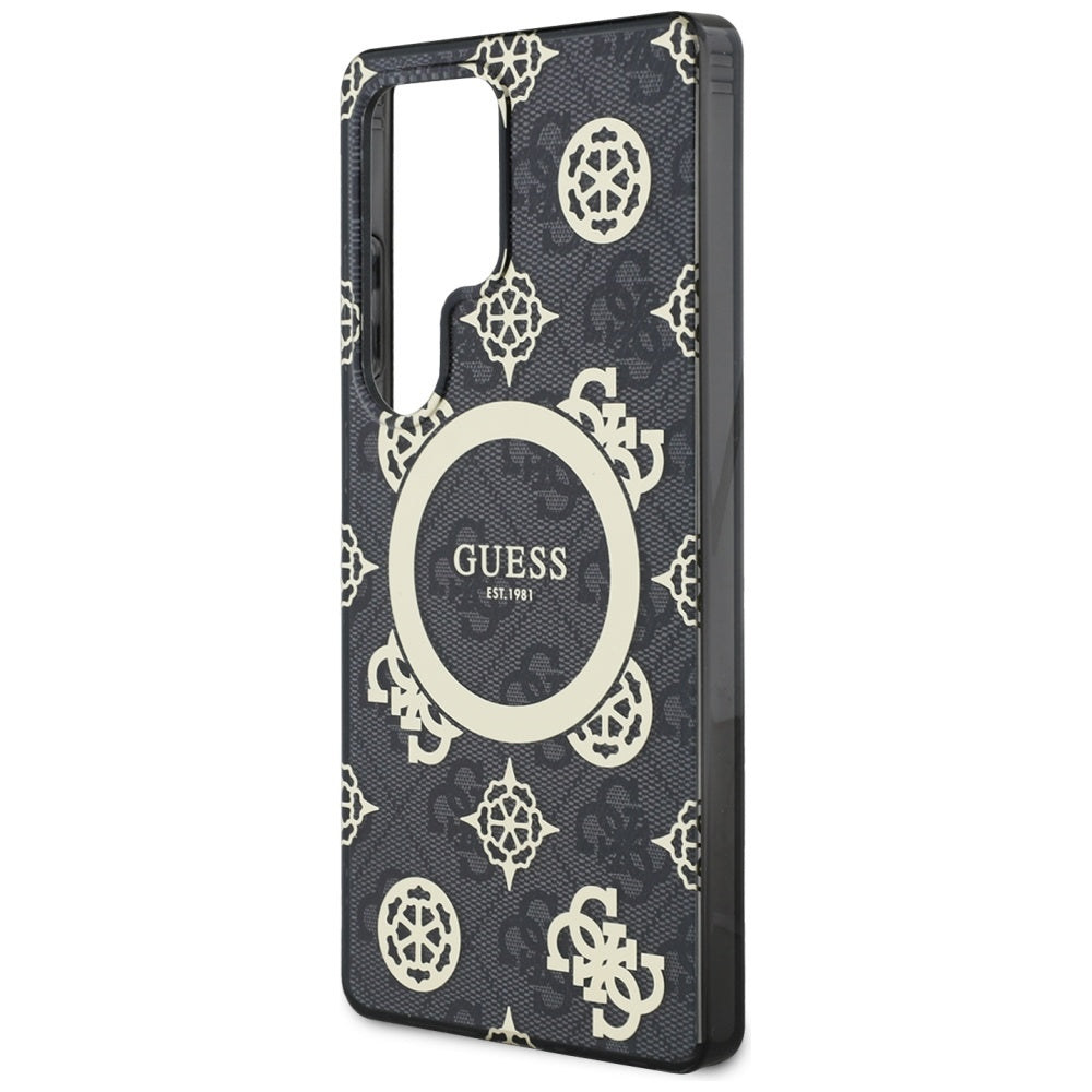 MagSafe-deksel for Samsung Galaxy S25 Ultra S938, Guess, IML Peony On 4G Background, Svart