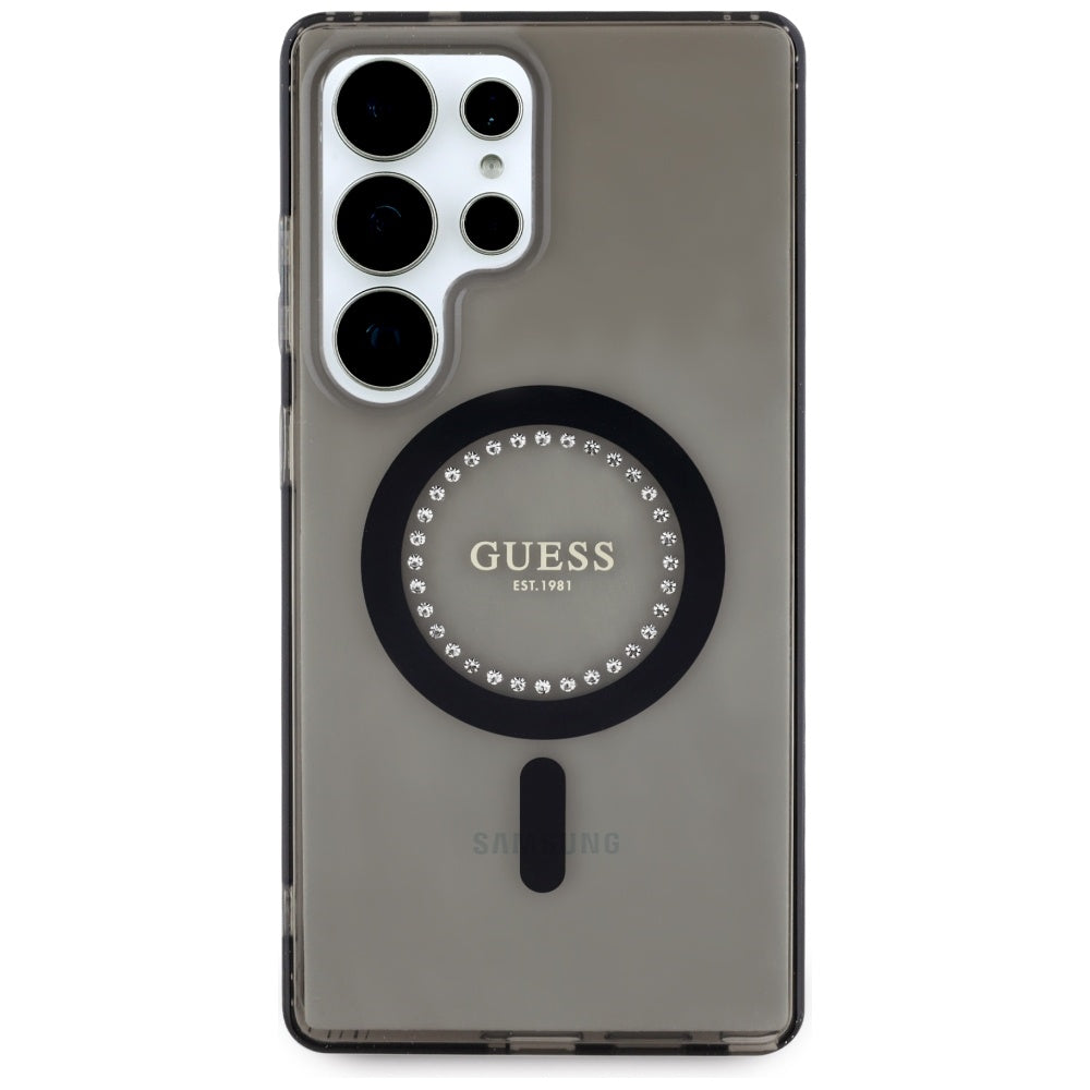 MagSafe-deksel for Samsung Galaxy S25 Ultra S938, Guess, IML Rhinestone, Svart