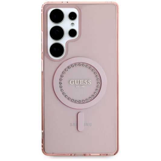 MagSafe-deksel for Samsung Galaxy S25 Ultra S938, Guess, IML Rhinestone, Rosa