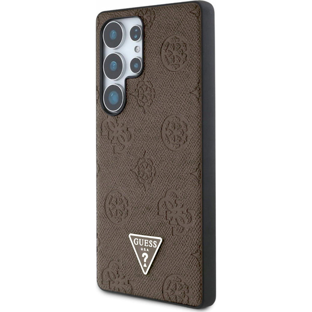 MagSafe-deksel for Samsung Galaxy S25 Ultra S938, Guess, Peony Grained Hot Stamp Triangle, Brun