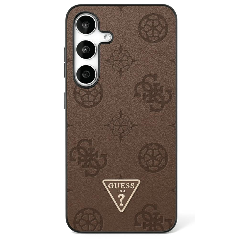 MagSafe-deksel for Samsung Galaxy S25 Ultra S938, Guess, Peony Grained Hot Stamp Triangle, Brun