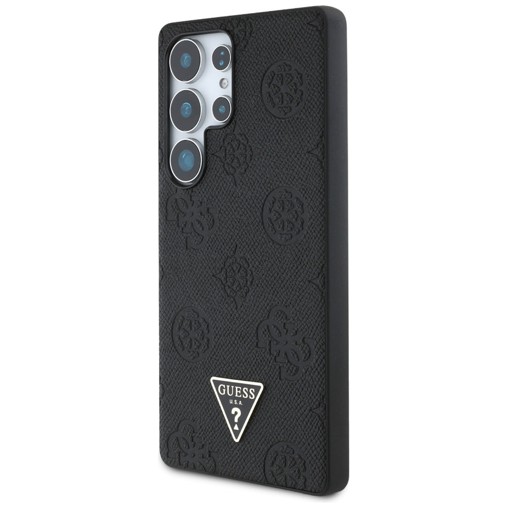 MagSafe-deksel for Samsung Galaxy S25 Ultra S938, Guess, Peony Grained Hot Stamp Triangle, Svart