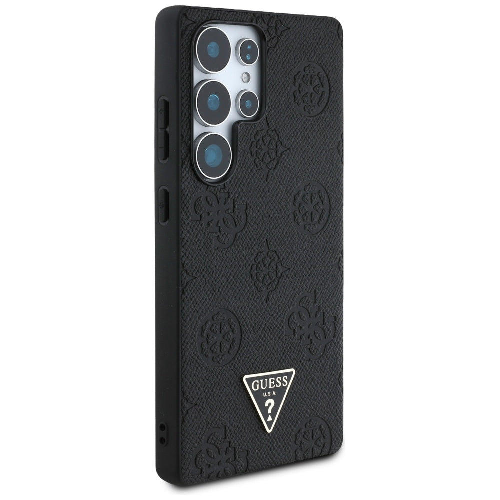 MagSafe-deksel for Samsung Galaxy S25 Ultra S938, Guess, Peony Grained Hot Stamp Triangle, Svart