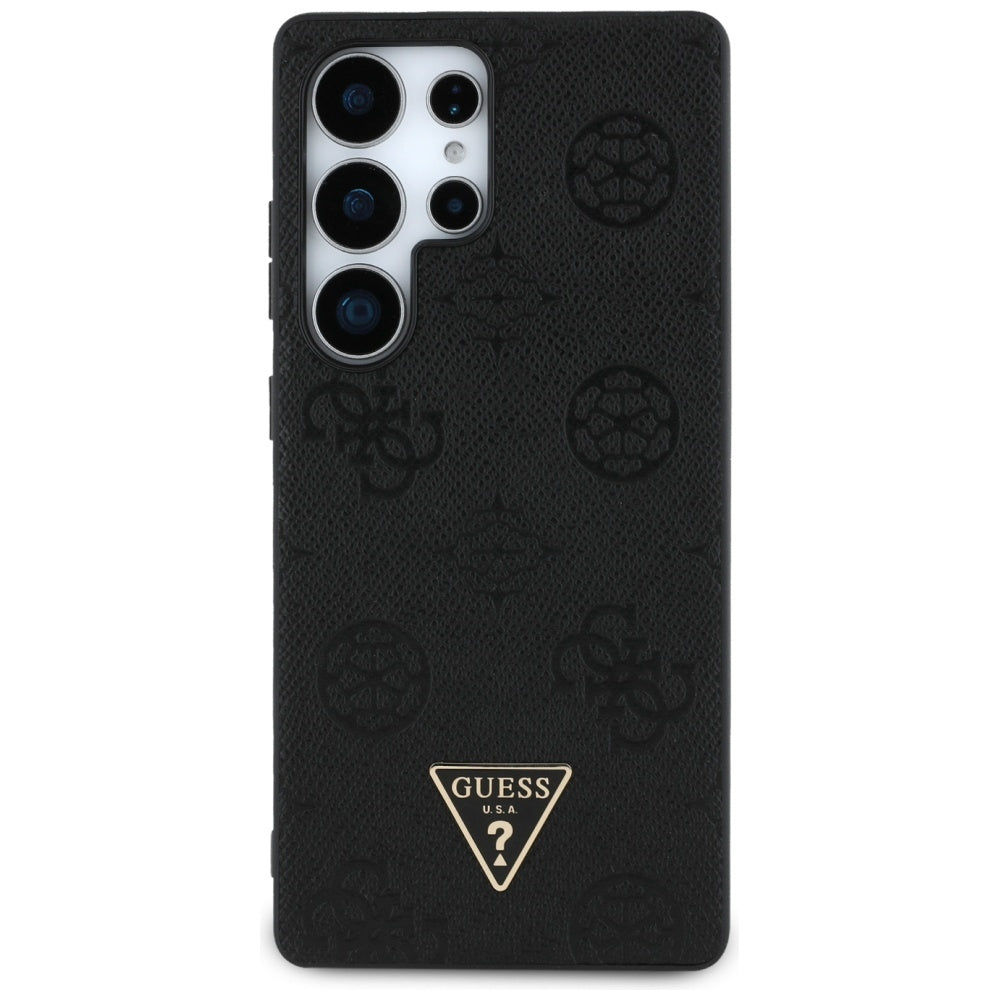 MagSafe-deksel for Samsung Galaxy S25 Ultra S938, Guess, Peony Grained Hot Stamp Triangle, Svart