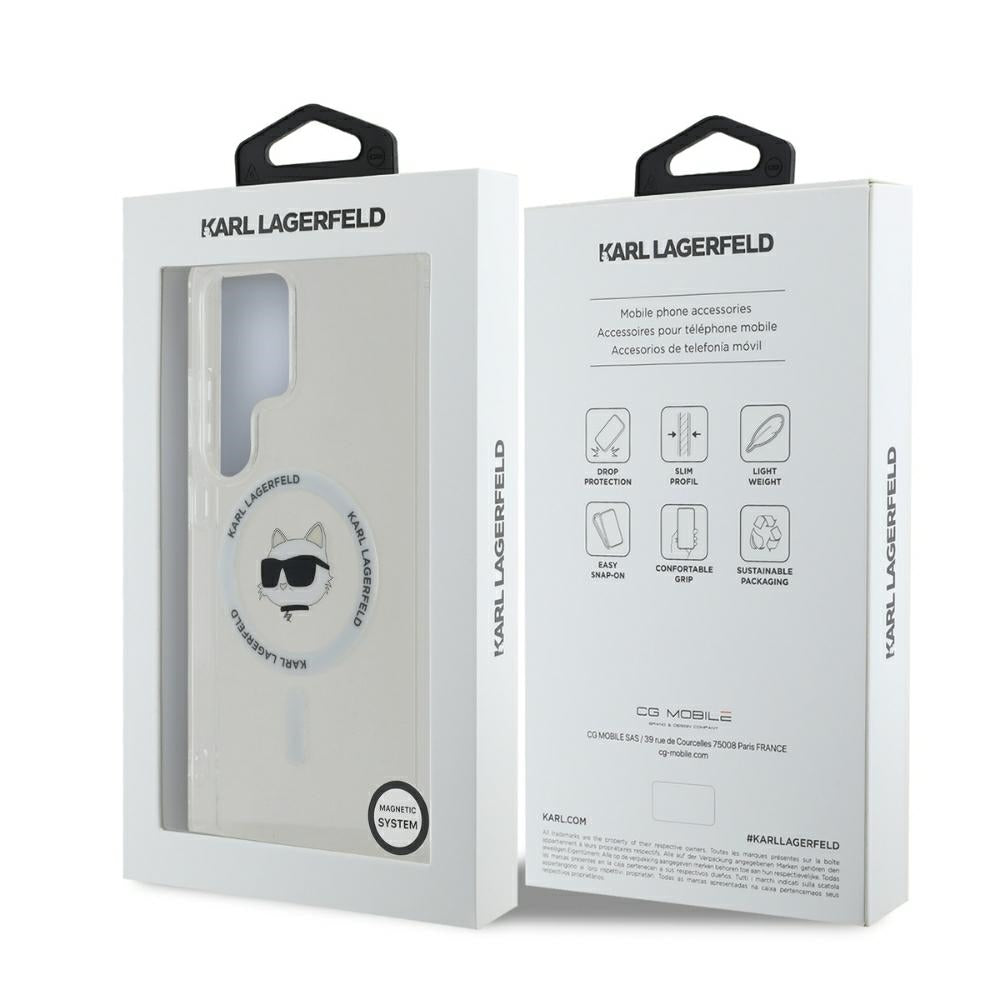 MagSafe-deksel for Samsung Galaxy S25 Ultra S938, Karl Lagerfeld, IML Choupette's Head, Hvit