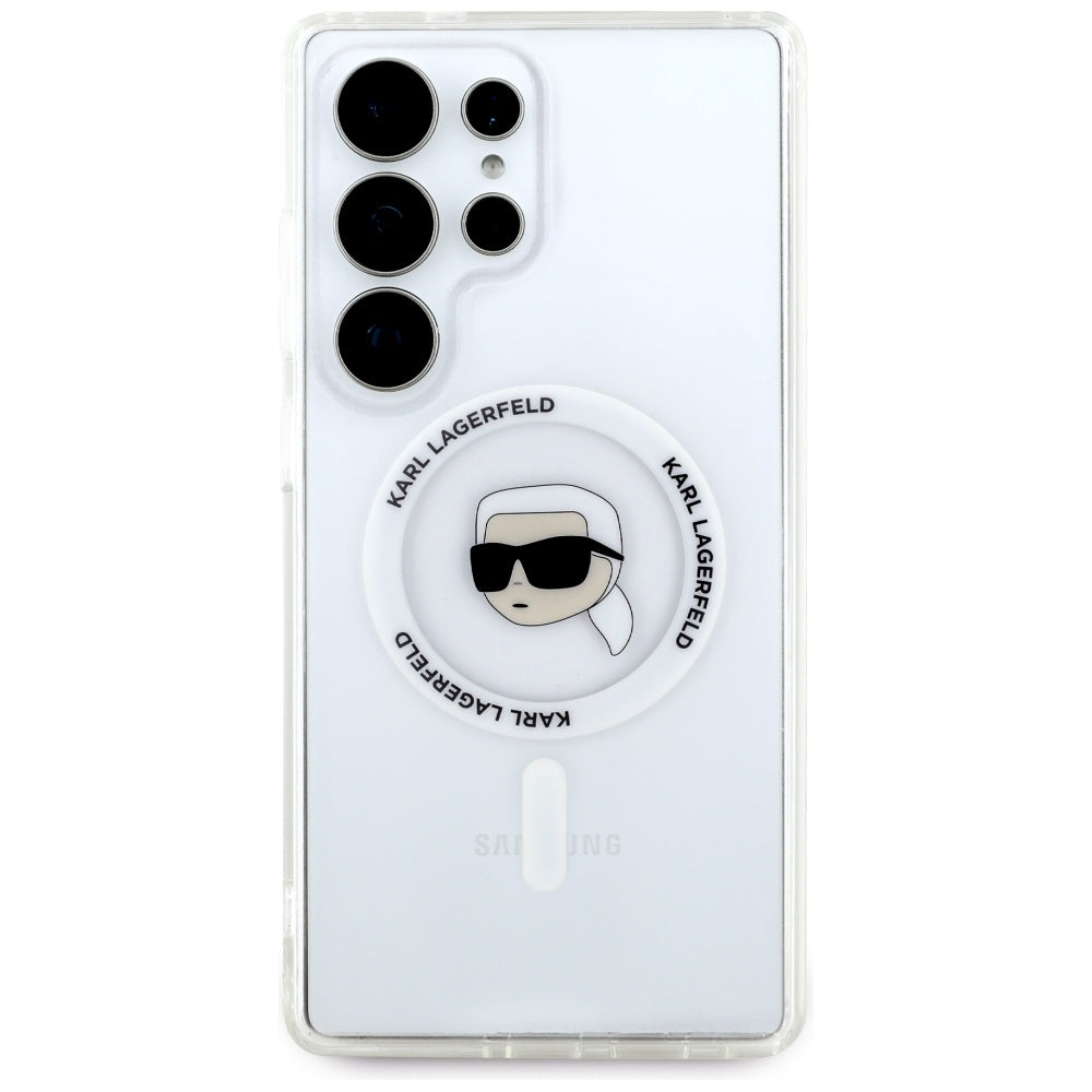 MagSafe-deksel for Samsung Galaxy S25 Ultra S938, Karl Lagerfeld, IML Karl's Head, Hvit