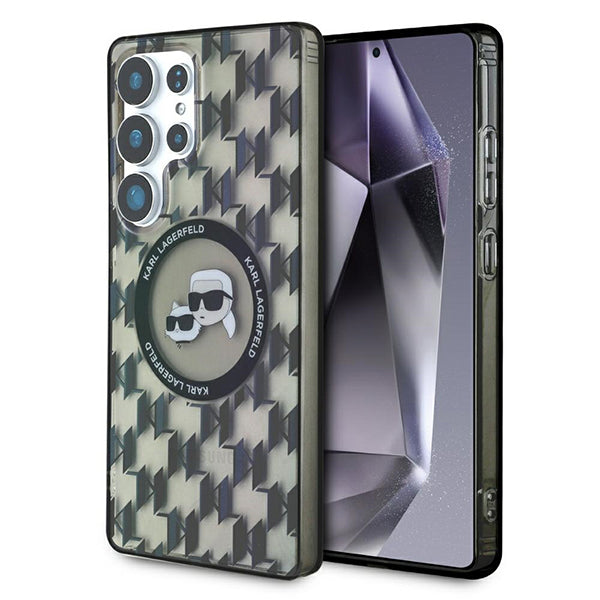 MagSafe-deksel for Samsung Galaxy S25 Ultra S938, Karl Lagerfeld, IML Monogram Karl & Choupette's Heads, Svart