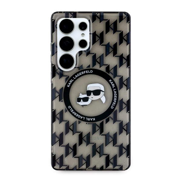 MagSafe-deksel for Samsung Galaxy S25 Ultra S938, Karl Lagerfeld, IML Monogram Karl & Choupette's Heads, Svart