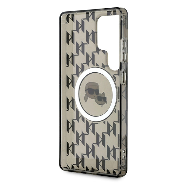 MagSafe-deksel for Samsung Galaxy S25 Ultra S938, Karl Lagerfeld, IML Monogram Karl & Choupette's Heads, Svart