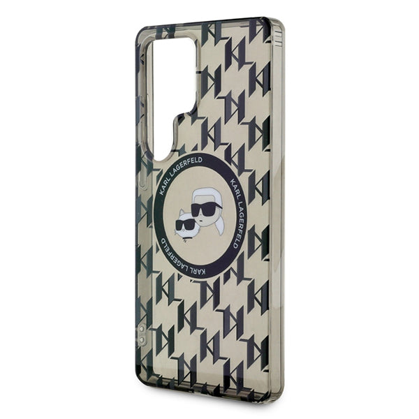 MagSafe-deksel for Samsung Galaxy S25 Ultra S938, Karl Lagerfeld, IML Monogram Karl & Choupette's Heads, Svart
