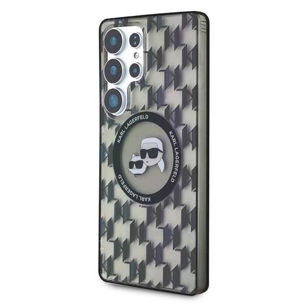 MagSafe-deksel for Samsung Galaxy S25 Ultra S938, Karl Lagerfeld, IML Monogram Karl & Choupette's Heads, Svart