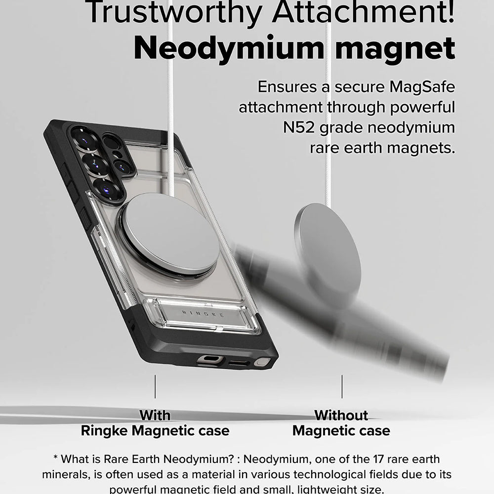 MagSafe-deksel for Samsung Galaxy S25 Ultra S938, Ringke, UX, Gjennomsiktig