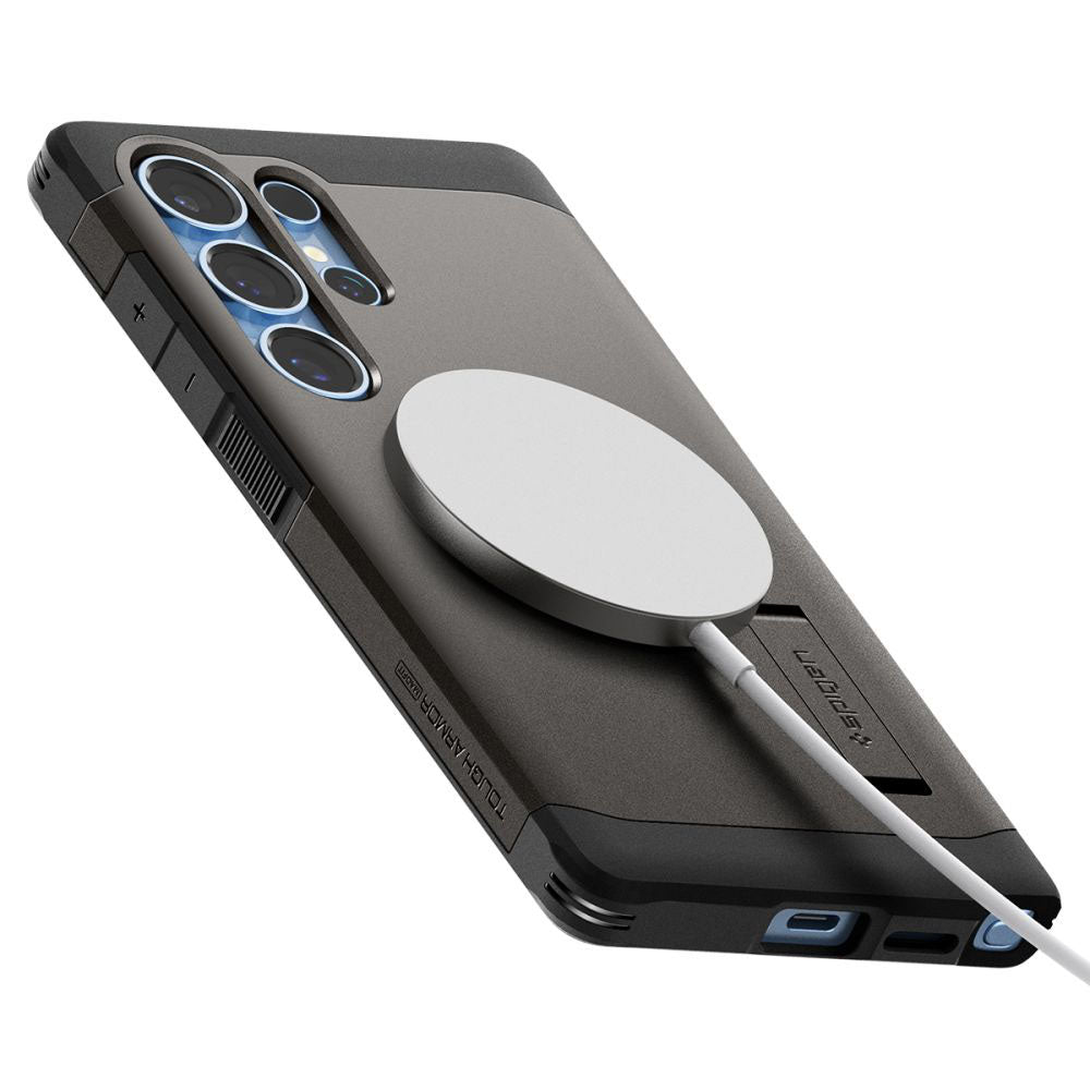 MagSafe-deksel for Samsung Galaxy S25 Ultra S938, Spigen, Tough Armor, Grå ACS08965
