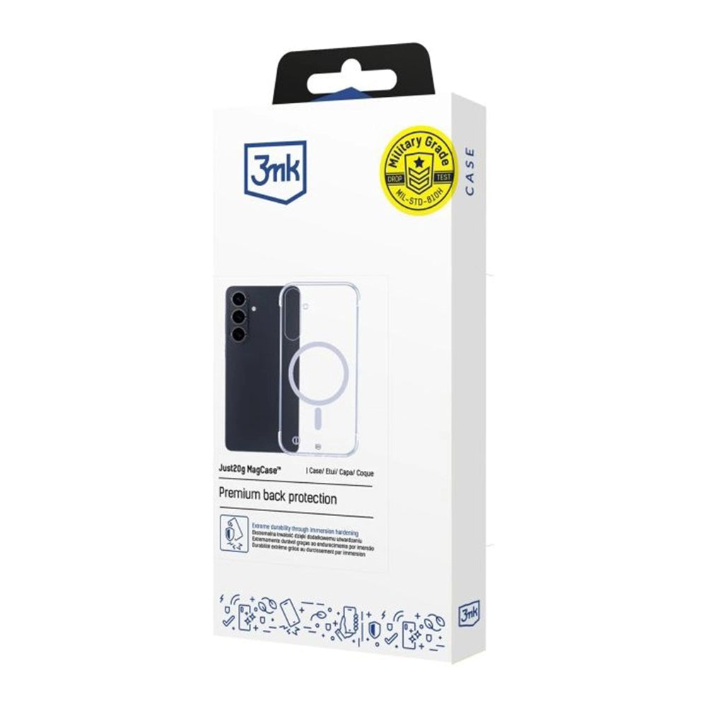 MagSafe-deksel for Samsung Galaxy S26 Plus, 3MK, Just20g, Gjennomsiktig