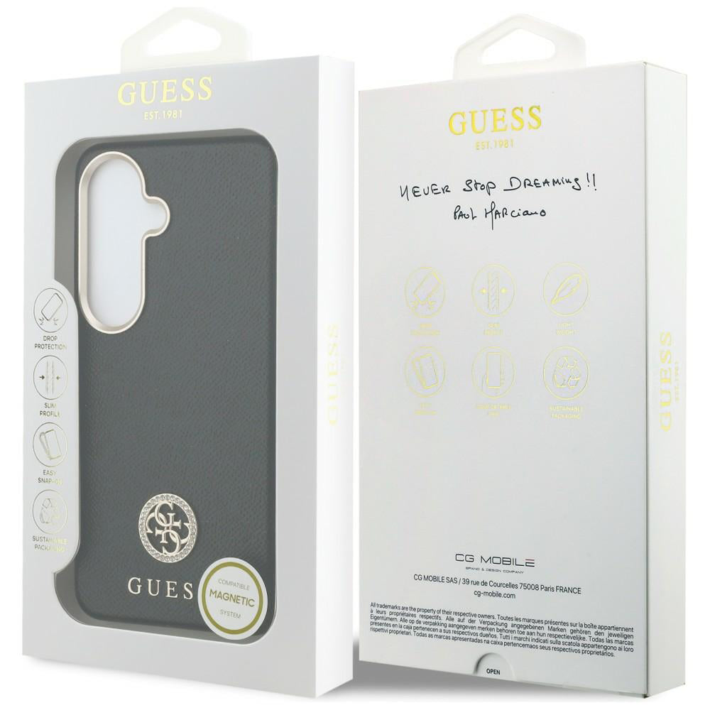 MagSafe-deksel for Samsung Galaxy S26 Plus S947, Guess, Rhinestone Round Logo, Svart