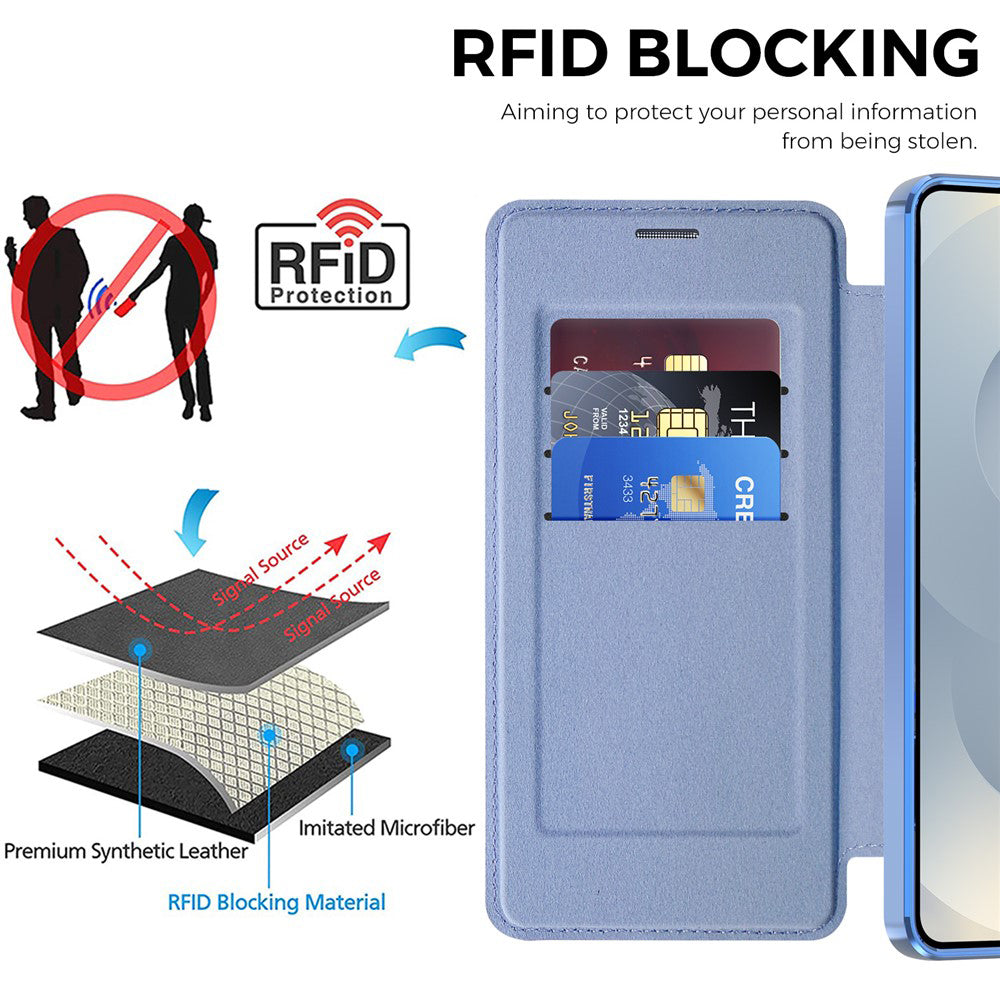 MagSafe-deksel for Samsung Galaxy S26 Plus, Techsuit, SmartMag Book, Blå