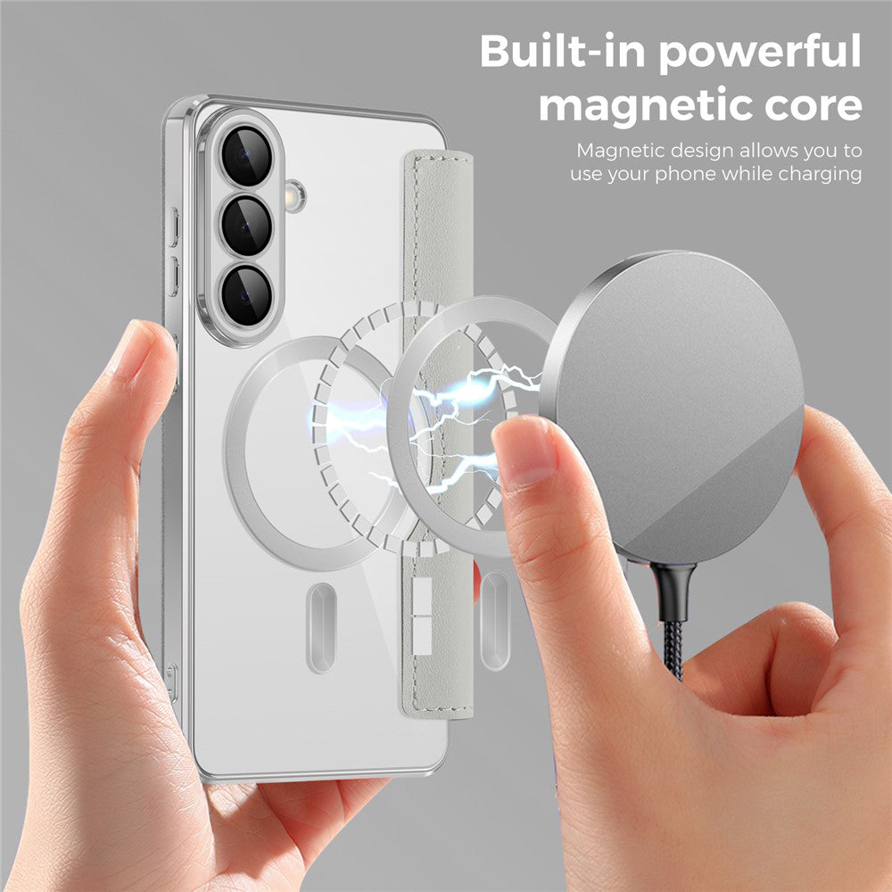 MagSafe-deksel for Samsung Galaxy S26 Plus, Techsuit, SmartMag Book, Grå