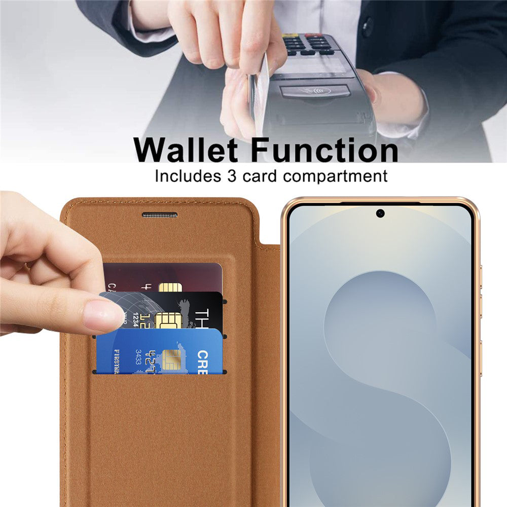 MagSafe-deksel for Samsung Galaxy S26 Plus, Techsuit, SmartMag Book, Brun