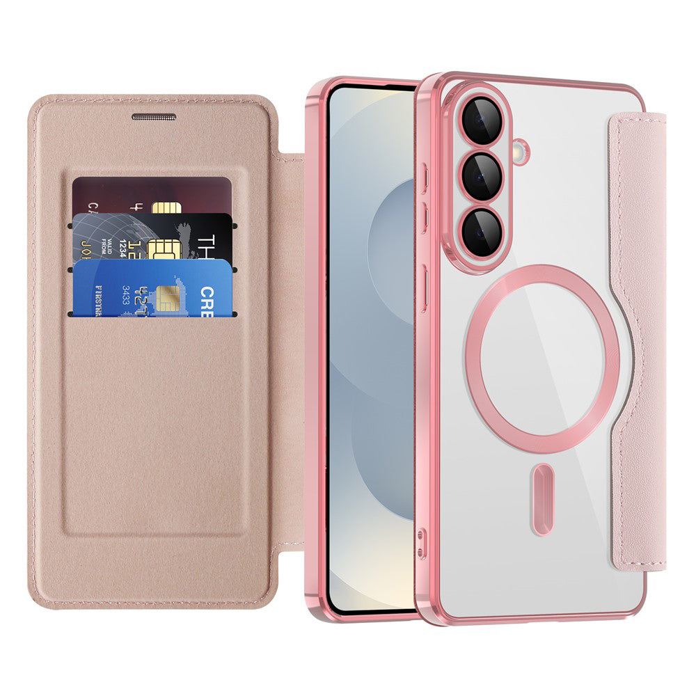 MagSafe-deksel for Samsung Galaxy S26 Plus, Techsuit, SmartMag Book, Rosa