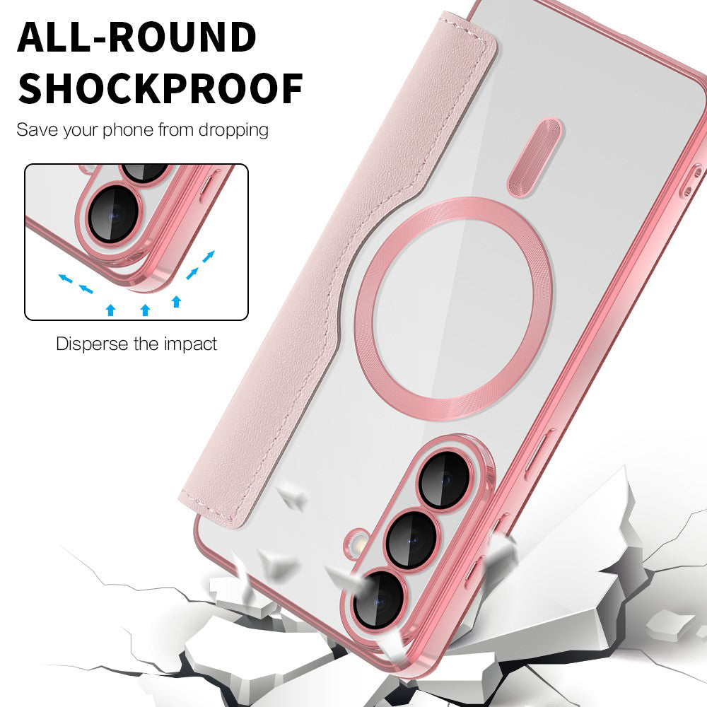 MagSafe-deksel for Samsung Galaxy S26 Plus, Techsuit, SmartMag Book, Rosa