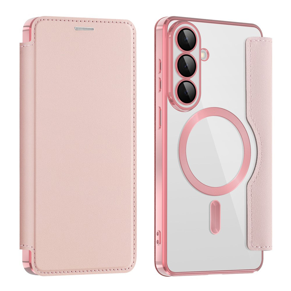 MagSafe-deksel for Samsung Galaxy S26 Plus, Techsuit, SmartMag Book, Rosa