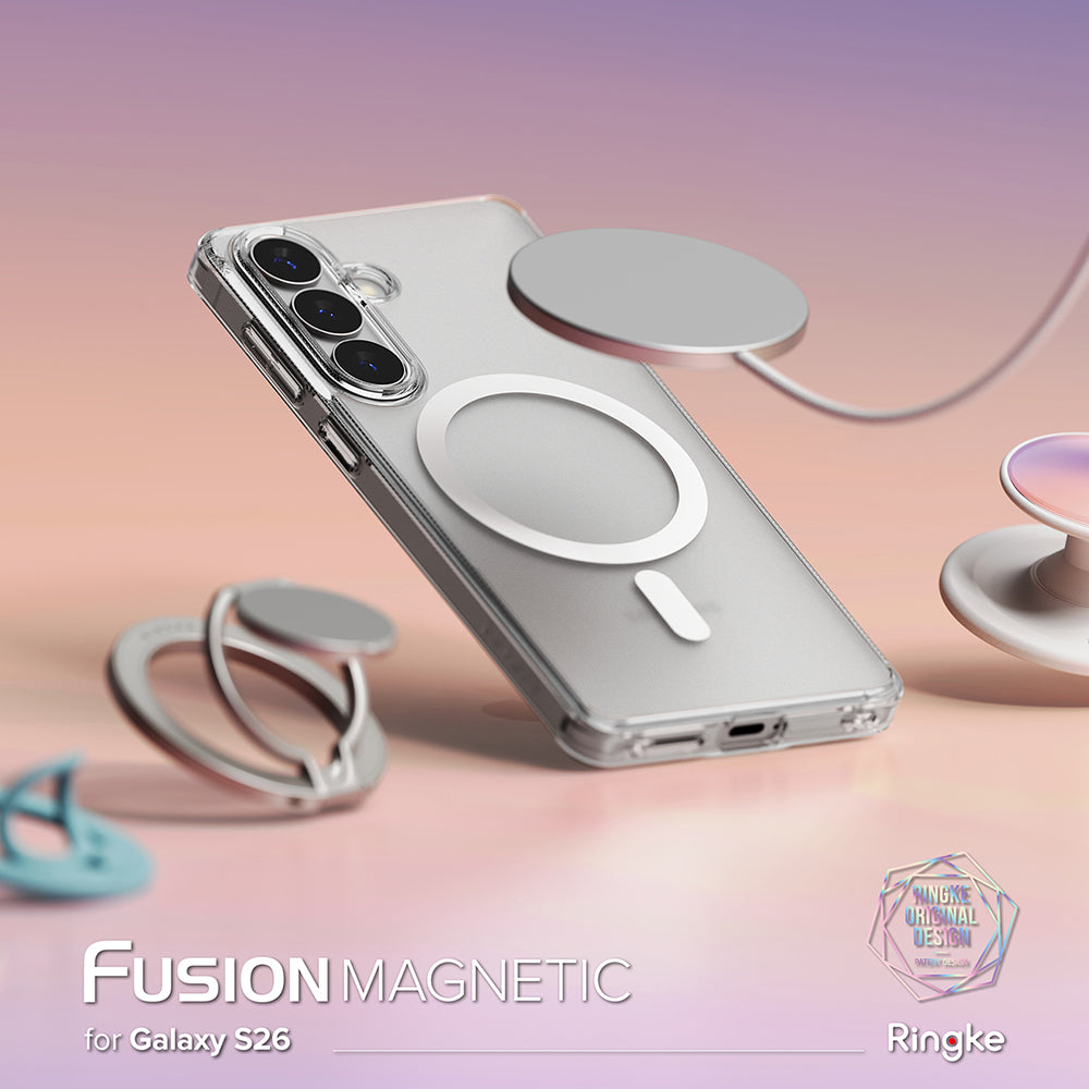 MagSafe-deksel for Samsung Galaxy S26 S942, Ringke, Fusion, Matt Transparent