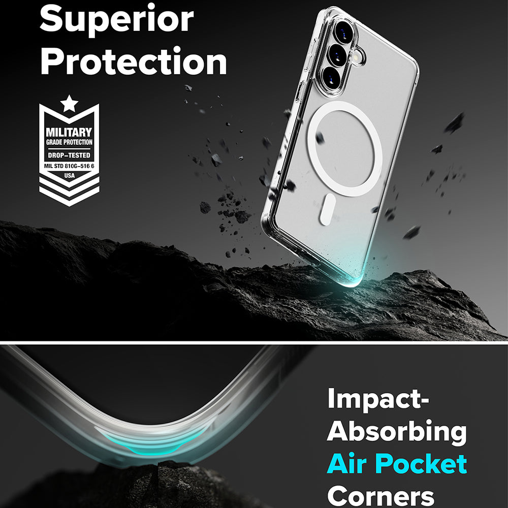 MagSafe-deksel for Samsung Galaxy S26 S942, Ringke, Fusion, Matt Transparent