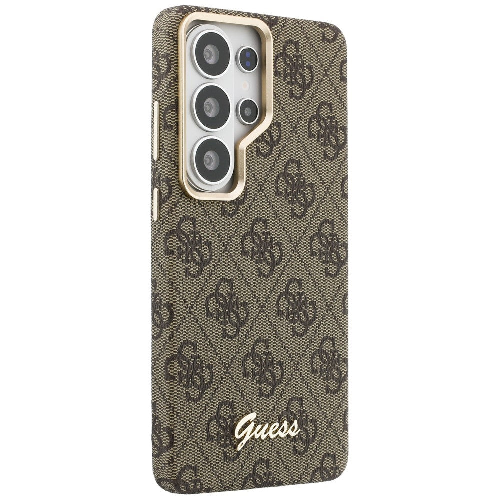 MagSafe-deksel for Samsung Galaxy S26 S942, Guess, 4G Script Logo, Brun